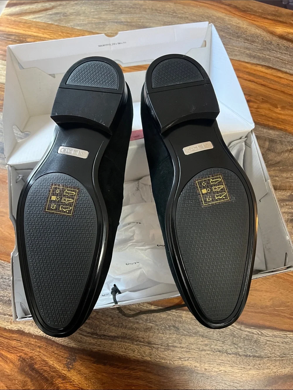 Aldo Black Suede Beaded Snake Slip-On Loafers